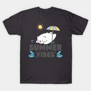 Summer Vibes Bear Design T-Shirt